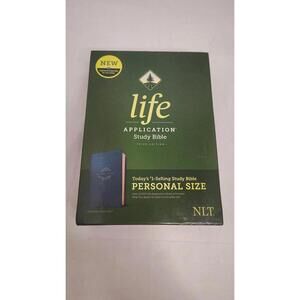 Life Application Study Bible NLT Personal Size Blue LeatherLike